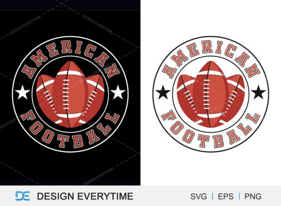 American Football Typography SVG Design for Graphics and T-Shirt Designs