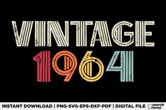 Vintage 1964 Birthday T-Shirt Graphics